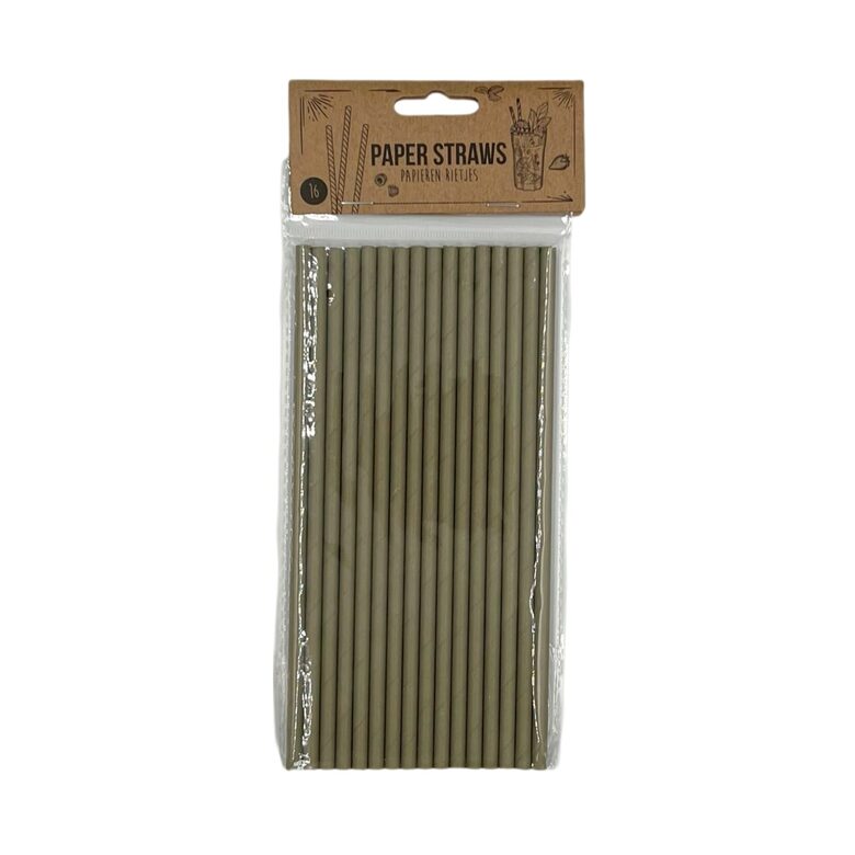 Papīra salmiņu komplekts 16gab, haki